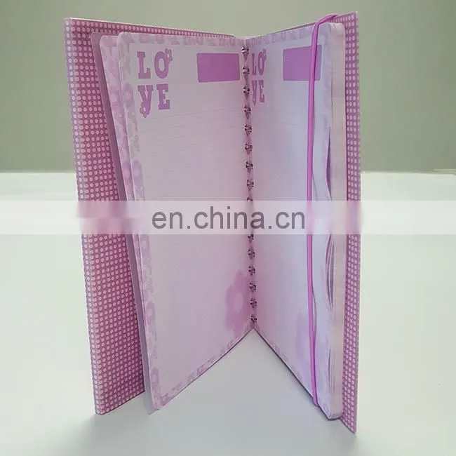 Fashion journal cute diary spiral printing led light customized logo notebook for kid