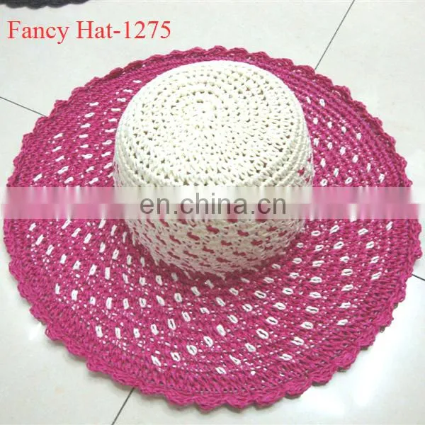 Custom Newest Lady Straw hat Sexy Pink more style wholesale