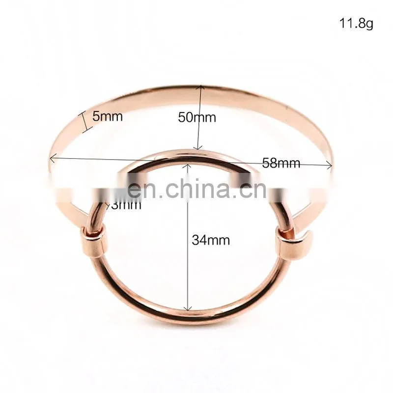 Gold Rose Gold and Silver Circle Bangle Lady Bracelet