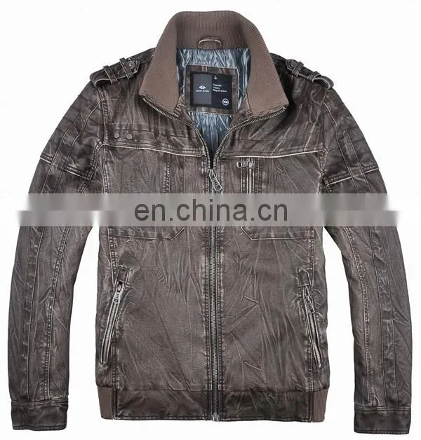2015 new model designer crocodile leather jacket