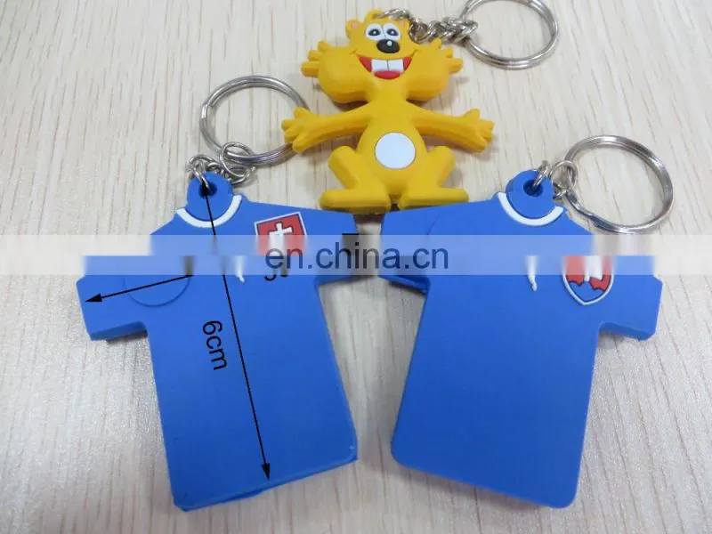 2016 custom design pvc keyring with embossed and printing logo wholesales