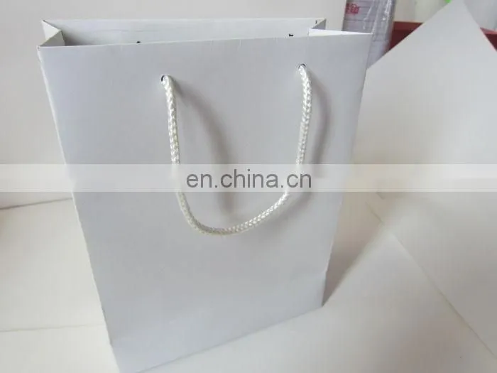 Cheap glossy white shopping paper bag