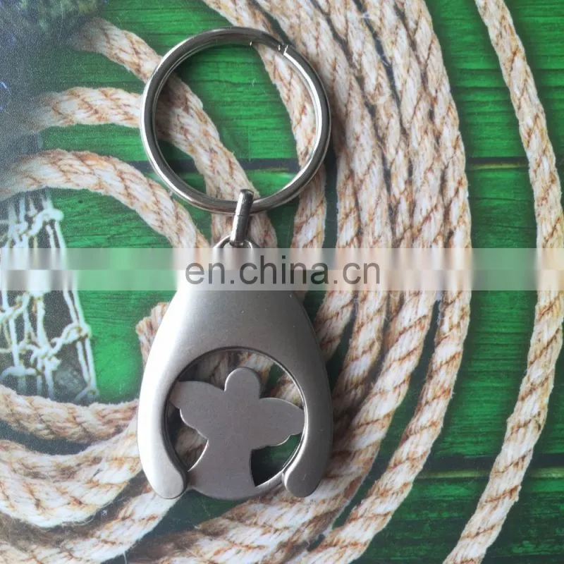 Zinc Alloy Trolley Coin Keychain