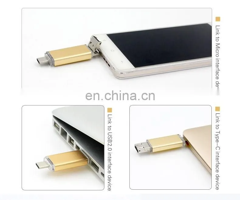 2018 Promotional 3 in 1 OTG functions USB 3.1 Hight speed Type c Usb Flash Drive for Apple Notebook Macbook and Letv Cell Phones