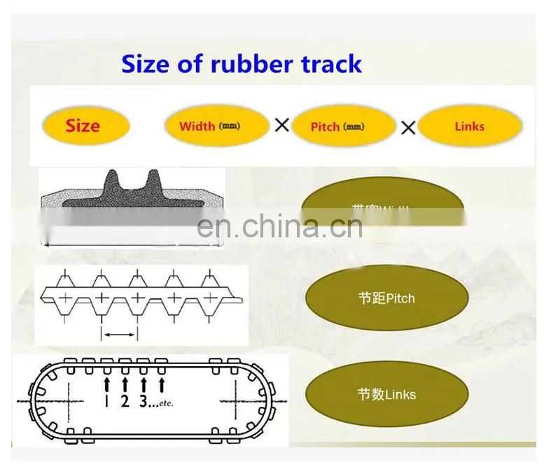 High quality combine harvester rubber track snow scooter rubber track made in China