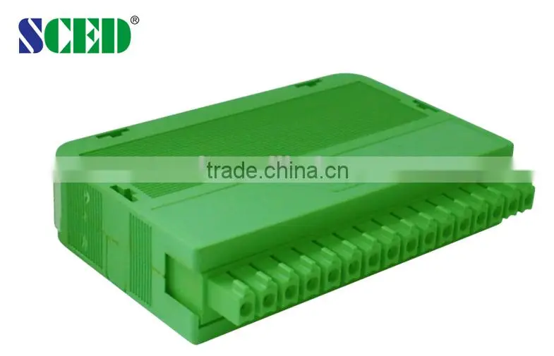 3.81mm plug in terminal block housing for 16 poles screwless terminal