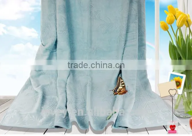 150*200CM 80%bamboo20%cotton jacquard pure blanket super terry towel canabe customized