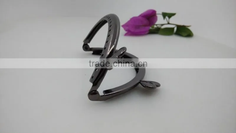 Factory price gun color 8.8*4.8cm metal purse frame for ladies purse