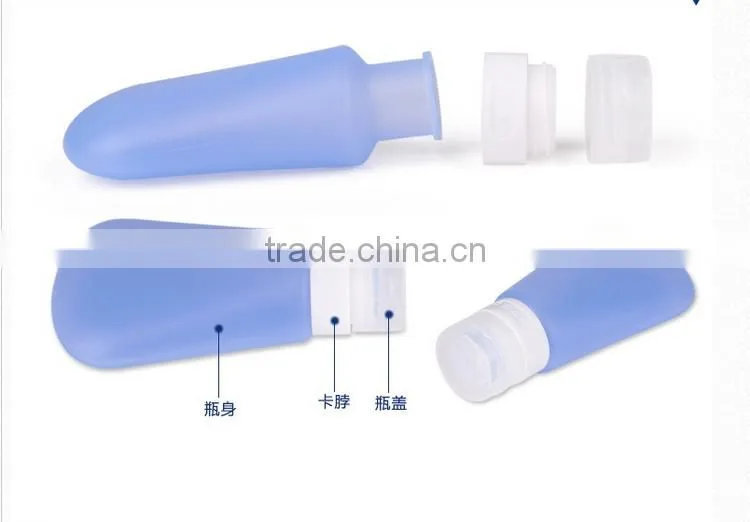 38ml 60ml silicone bottles with sucker for hand soap/shampoo, reuse silicone travel bottles