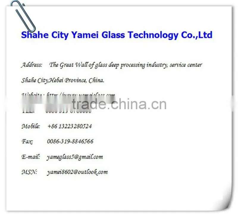 tempered glass/thoughened glass for safety building glass