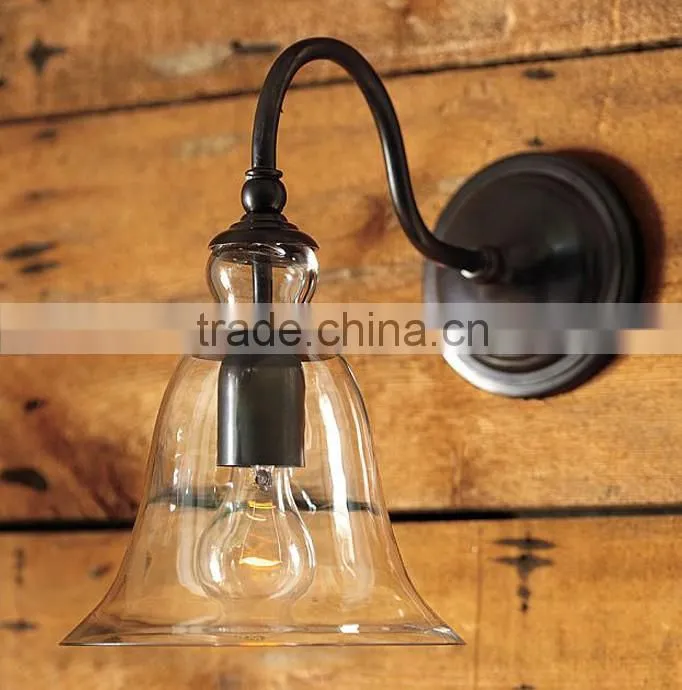 Aged Steel Edison Bulb Wall Light