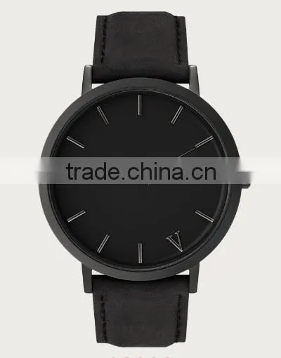 Unisex Stainless Steel Case Black Watch