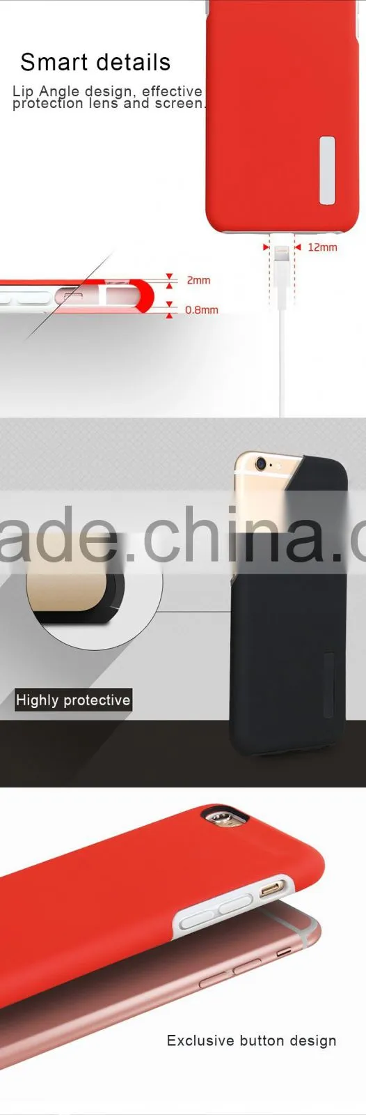 PC+TPU new trend plastic wholesale manufacturer back cover free sample smartphone hard case tpu pc phone case for iphone 6s