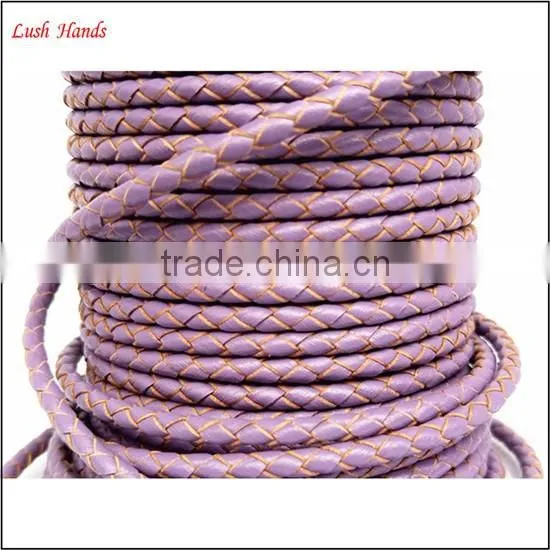 10mm Flat Braided Leather Cord for curtain cord manufactory