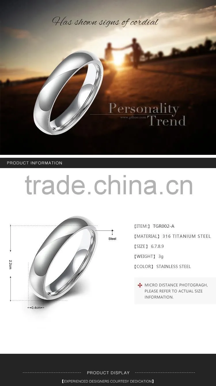 simple design titanium ring 316L steel ring,titanium 316l stainless steel rings