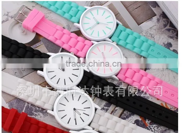 Top quality New Fashion Designer Ladies sports brand silicone watch jelly watch 15 colors quartz watch for women 200pcs