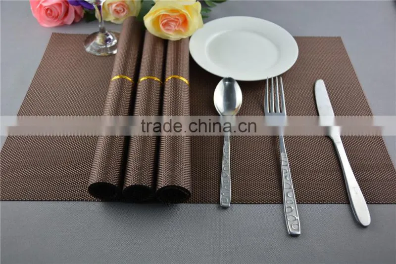 hotel table decoration PVC mat solid color brown dining placemat 45*30cm