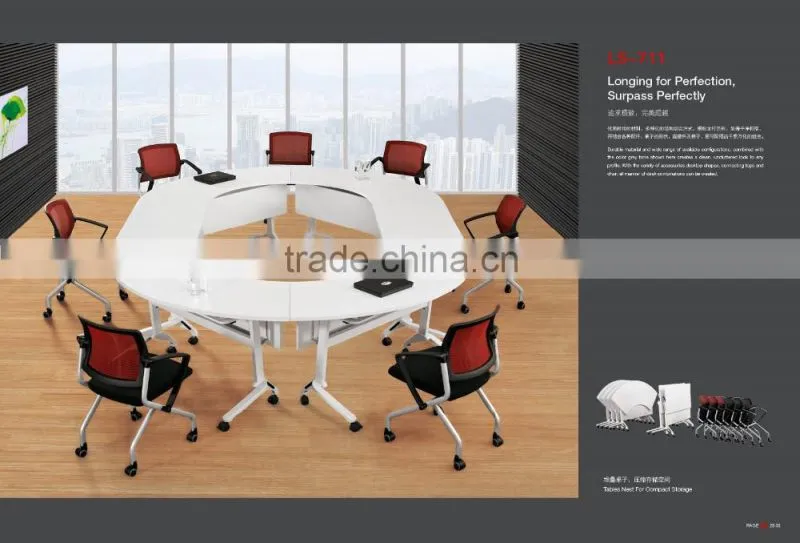 office furniture steel metal folding table for training meeting