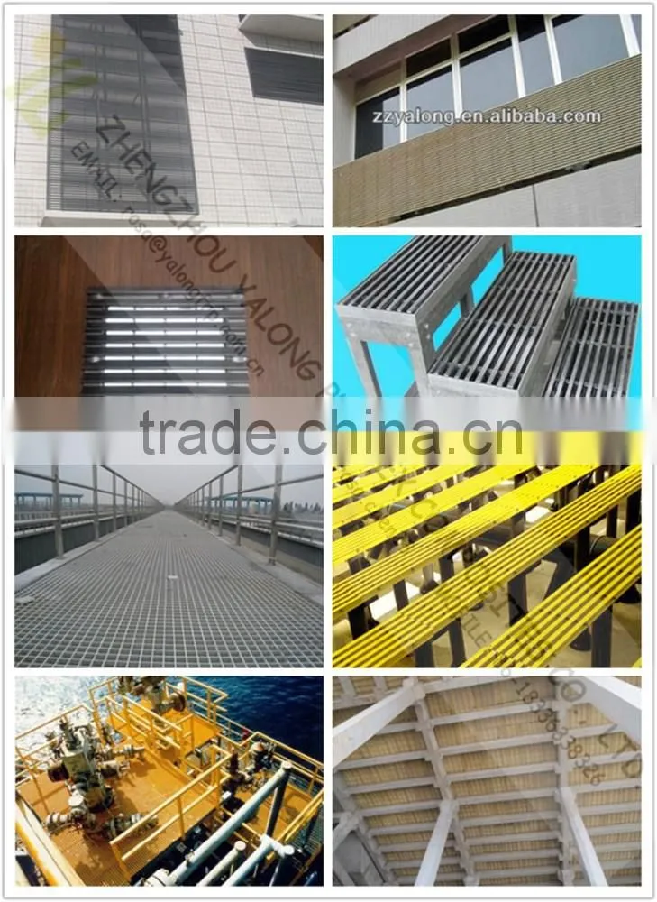 High strength FRP GRP Profiles Gratings, FRP Fiberglass floor grating