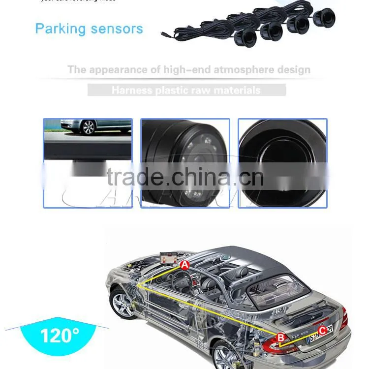 3.5 inch TFT bluetooth reverse car parking sensor with 120 waterproof reverse camera