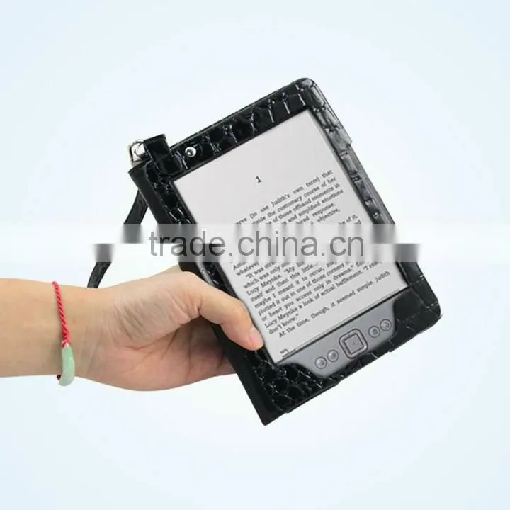 Black Leather Cover Case For Amazon Kindle 4 4th
