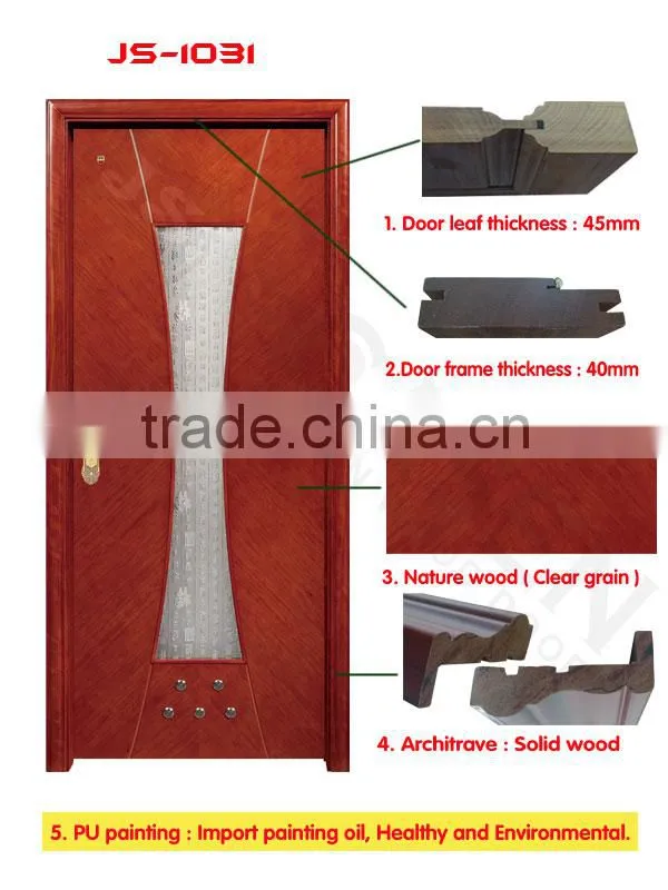 visionable light glass wood swing door from Guangdong
