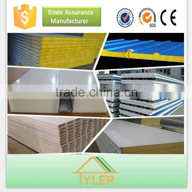 pu sandwich panel price with color coated steel sheet on surface
