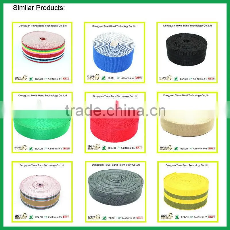 Customized polyester washed web belt striped webbing