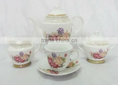 Japanese tea set,flower printed tea set,grace tea set,italian style tea set
