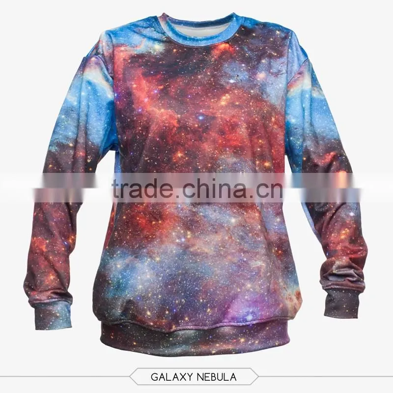 custom sublimation galaxy nebula 3d digital print fullprint crewneck sweatshirt spring autumn unisex custom oversized pullover