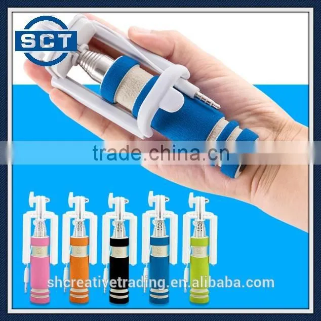 Colorful Mini Monopod Wired Handheld Selfie Stick Monopod Holder