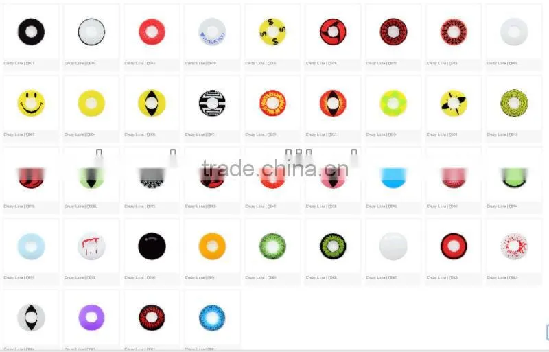 Lovely big eye contact lens/smiling face crazy contact lenses/yellow smiley face