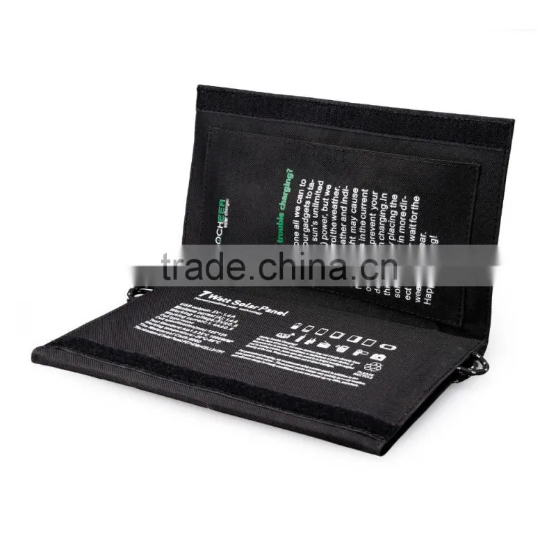 CooCheer 7W Solar Charger with USB Port (Foldable, Portable, High Technology) AM000077