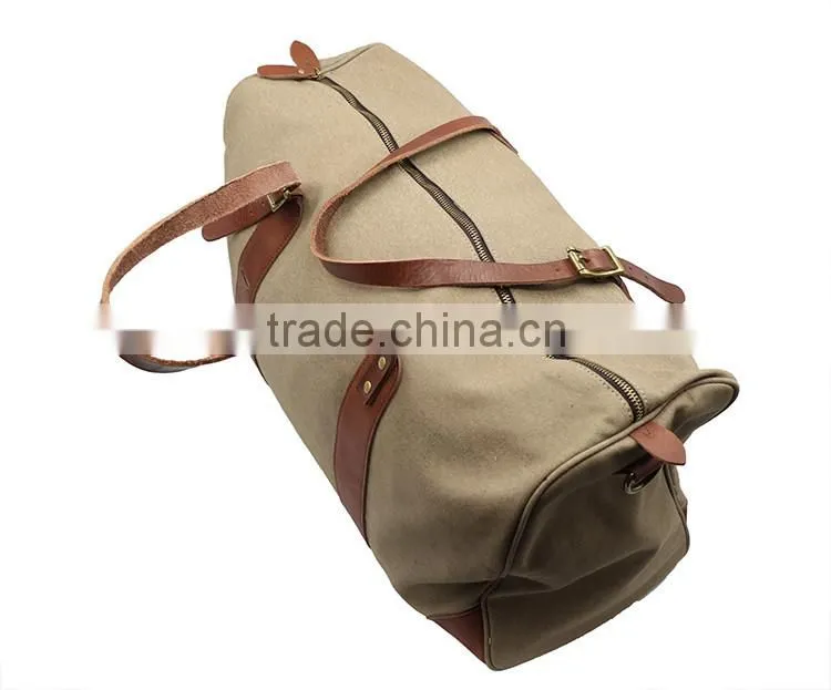 Luggage duffle bag leather vintage military canvas travel bags