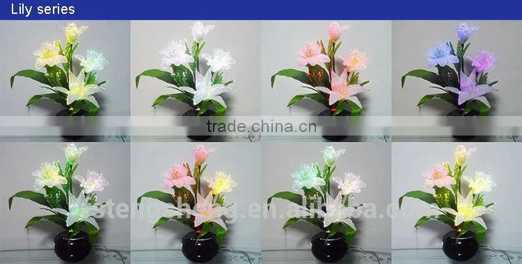 Best sell craft silk flower optical fiber artificial flower from foshan factory