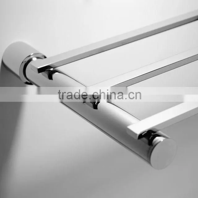 2014 new design high quality bathroom 2 tier glass shelf shampoo holder