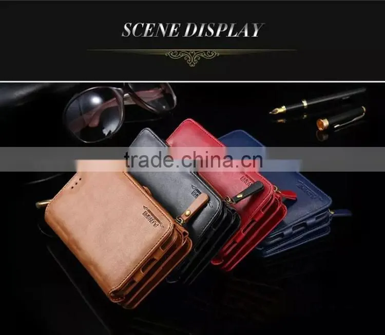 Leather cell phone case wallet card holder flip case cover for iphone 6 6s 6plus