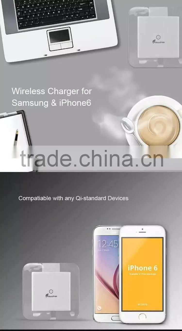 Transparent lighting QI univeral charger wireless phone charger for iPhone 6