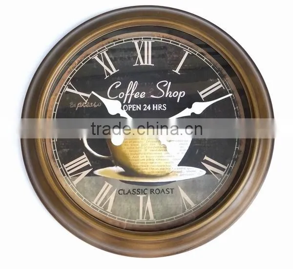 Dia 39 cm Country Style Round Metal Wall Clock