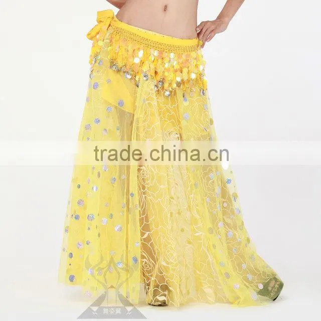 Wuchieal belly dance Bilateral open fork skirt cheap