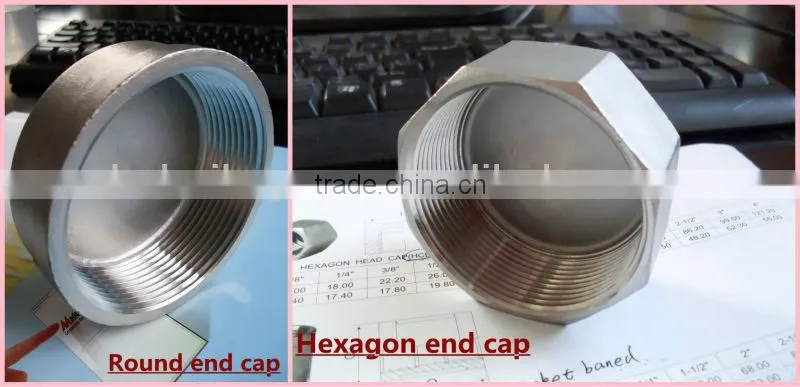 2" NPT female threaded stainless steel hexagon pipe end cap