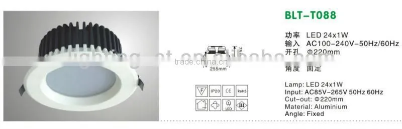 Ce/rohs Fluoresent/incandescent Commercial Luminaire Ceiling Lamp,