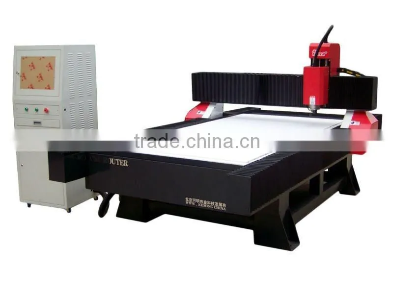 FANCcnc marble engraving machine with water jet ,channel/ 3 axes dust proof/ 4.5kw spindle/stepper motors/Ncstudio controller