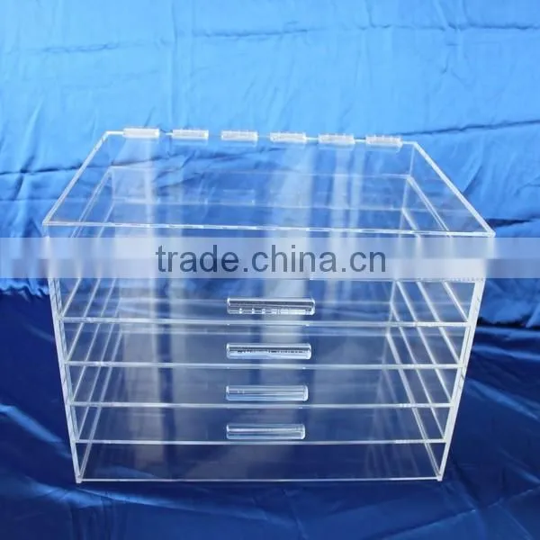 China new products lucite makeup display, acrylic lucite makeup box, lucite makeup storage boxes