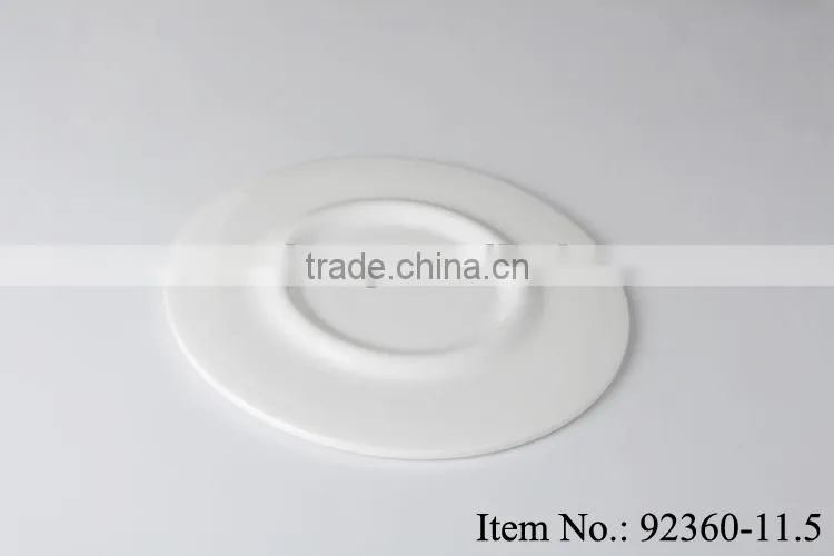 big white round ceramic tray for hotel