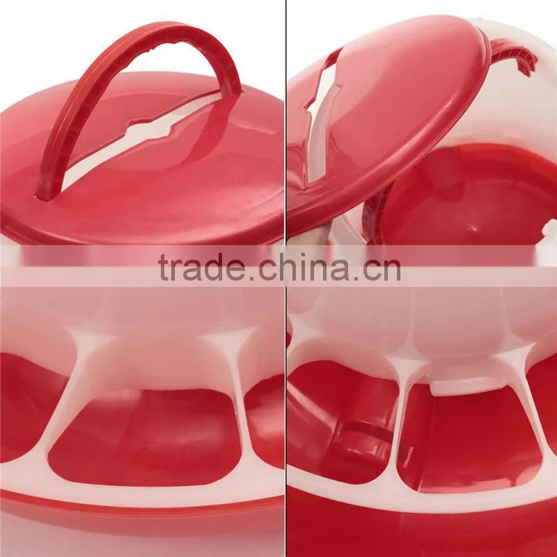 Hot Sale Plastic 16x9.5x18.5cm 1.5kg White+Red Plastic Feeder Baby Chicken Chicks Hen Poultry Feeder Lid Handle