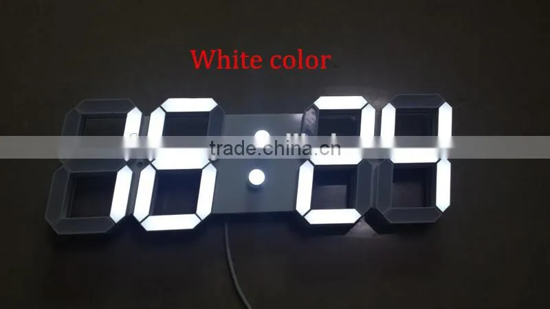 remote white/blue 3D led digital wall clock