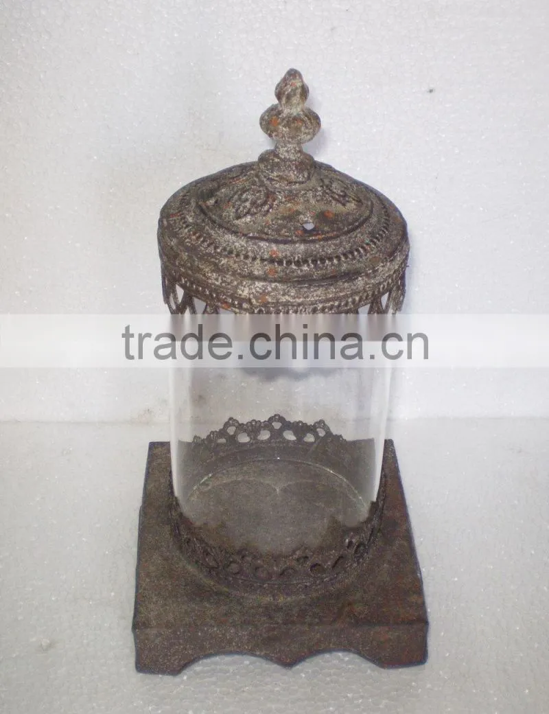 H0190MC-1- pillar metal candle lantern