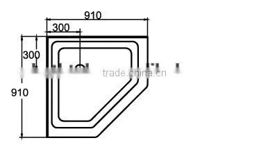 cUPC tile flange shower tray,800x800 acrylic shower tray,corner shower base