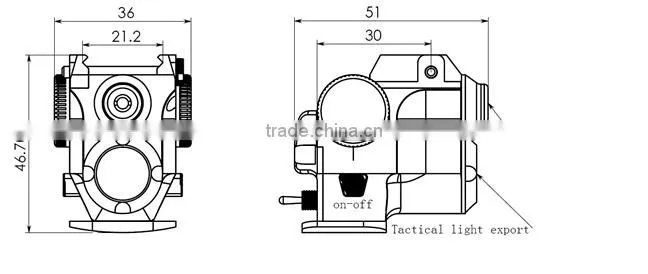 Red Tactical Laser Sight & LED for Picatinny Rail